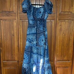 Blue Paisley Maxi Dress